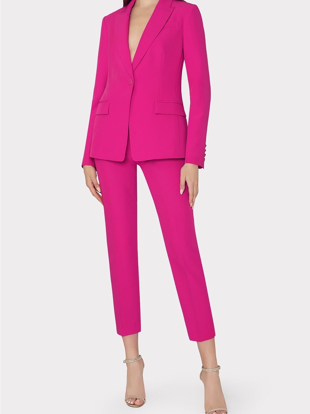 Milly Nicola Cady Pants Fuchsia Pink Straight-Leg Cropped Trousers Size 2